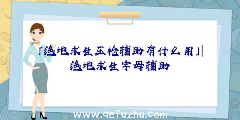 「绝地求生压枪辅助有什么用」|绝地求生字母辅助